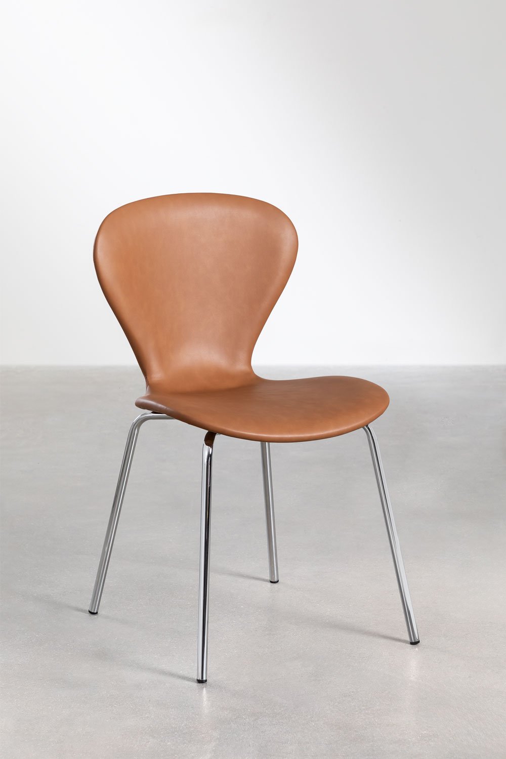 Confezione da 4 sedie da pranzo impilabili in similpelle Uit, immagine della galleria 1