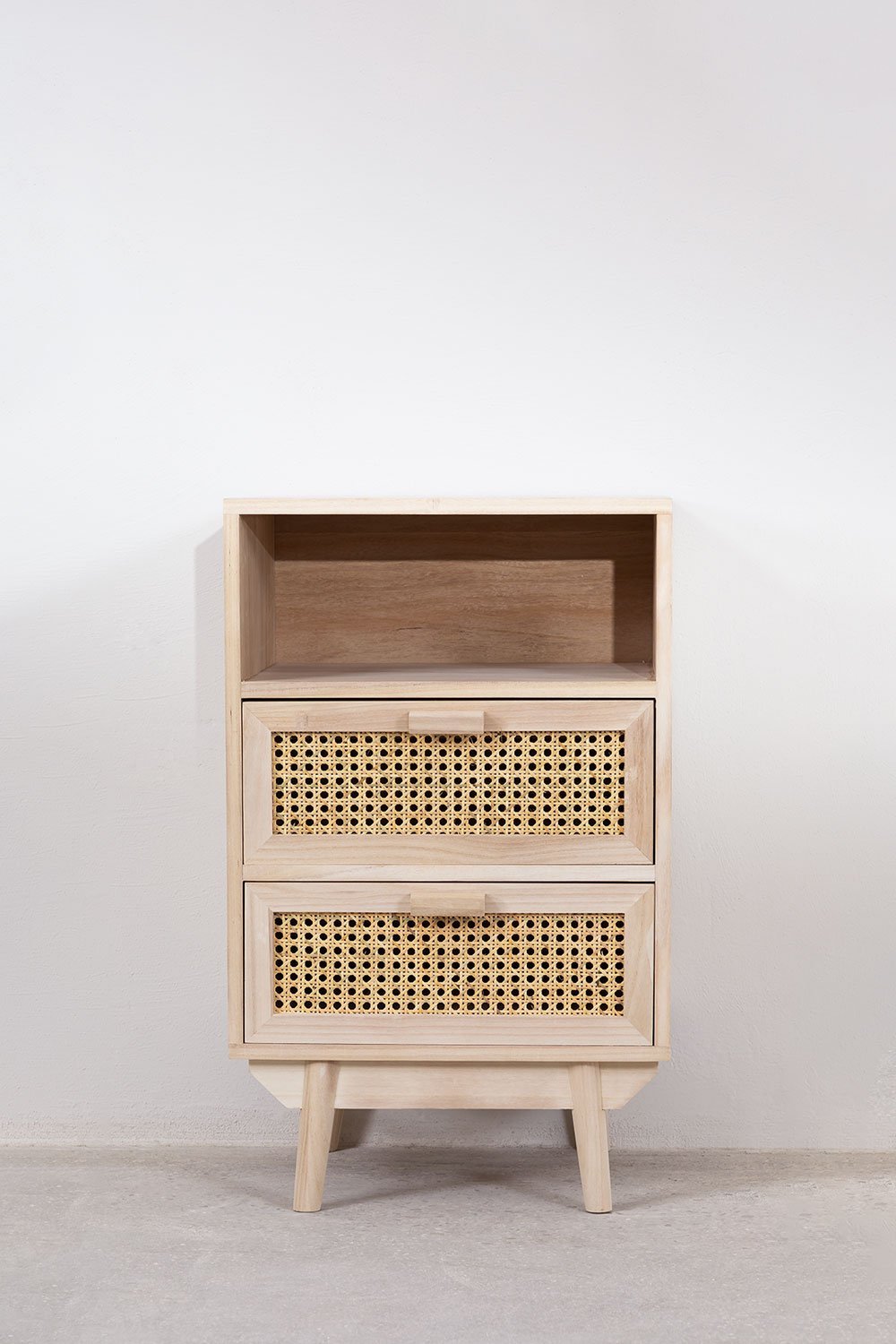 Comodino in legno Ralik con contenitore, immagine della galleria 3