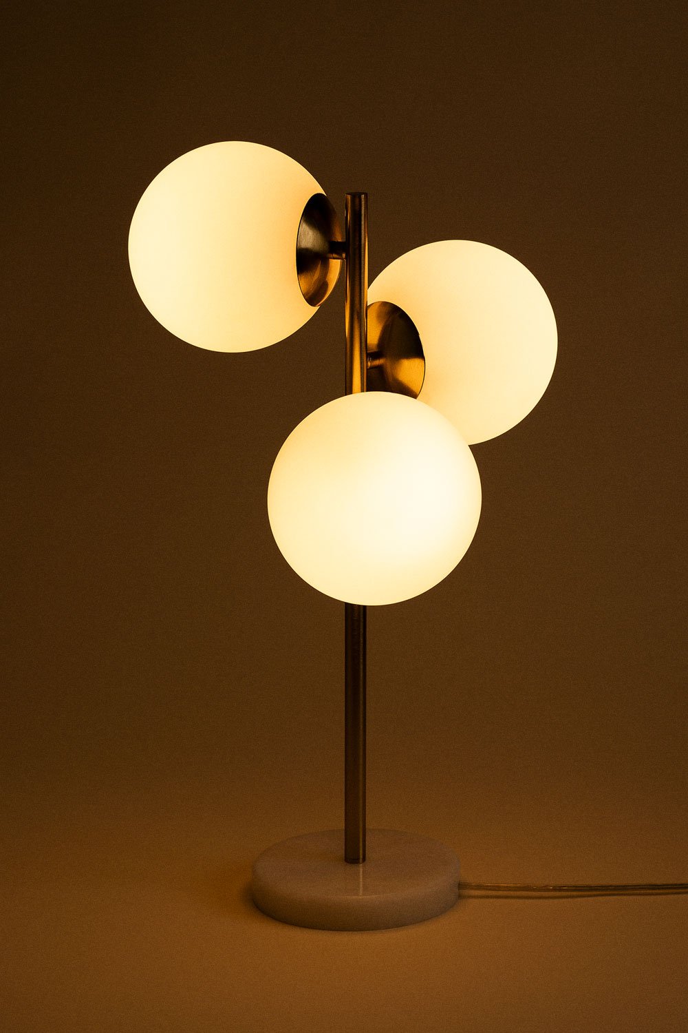 Lampada Da Terra Con 3 Sfere In Vetro - Stelo Bronzo, Attacco G9, Altezza 61cm - Foto 10