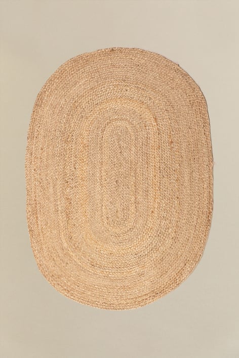 Tappeto ovale in juta naturale (141x99,5 cm) Tempo