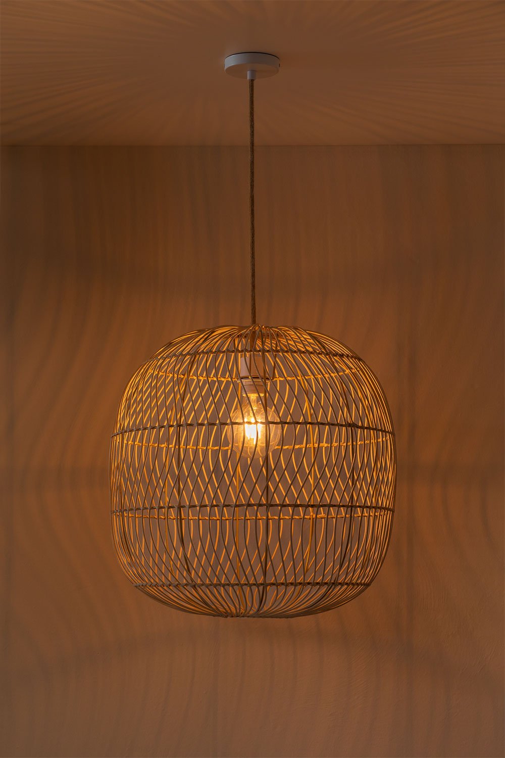 YATOSEEN Lampada da Notte a Sfera in Rattan, Lampada D'Atmosfera a Led con  Paralume Intrecciato a Mano, Lampada Da Notte Usb Con Supporto in Legno, Lampada  da Notte per Camera da Letto 