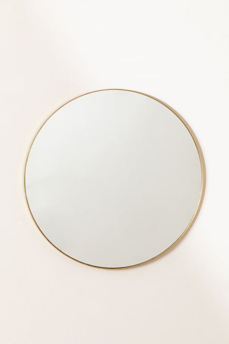 Specchio da parete rotondo in metallo Fransees
