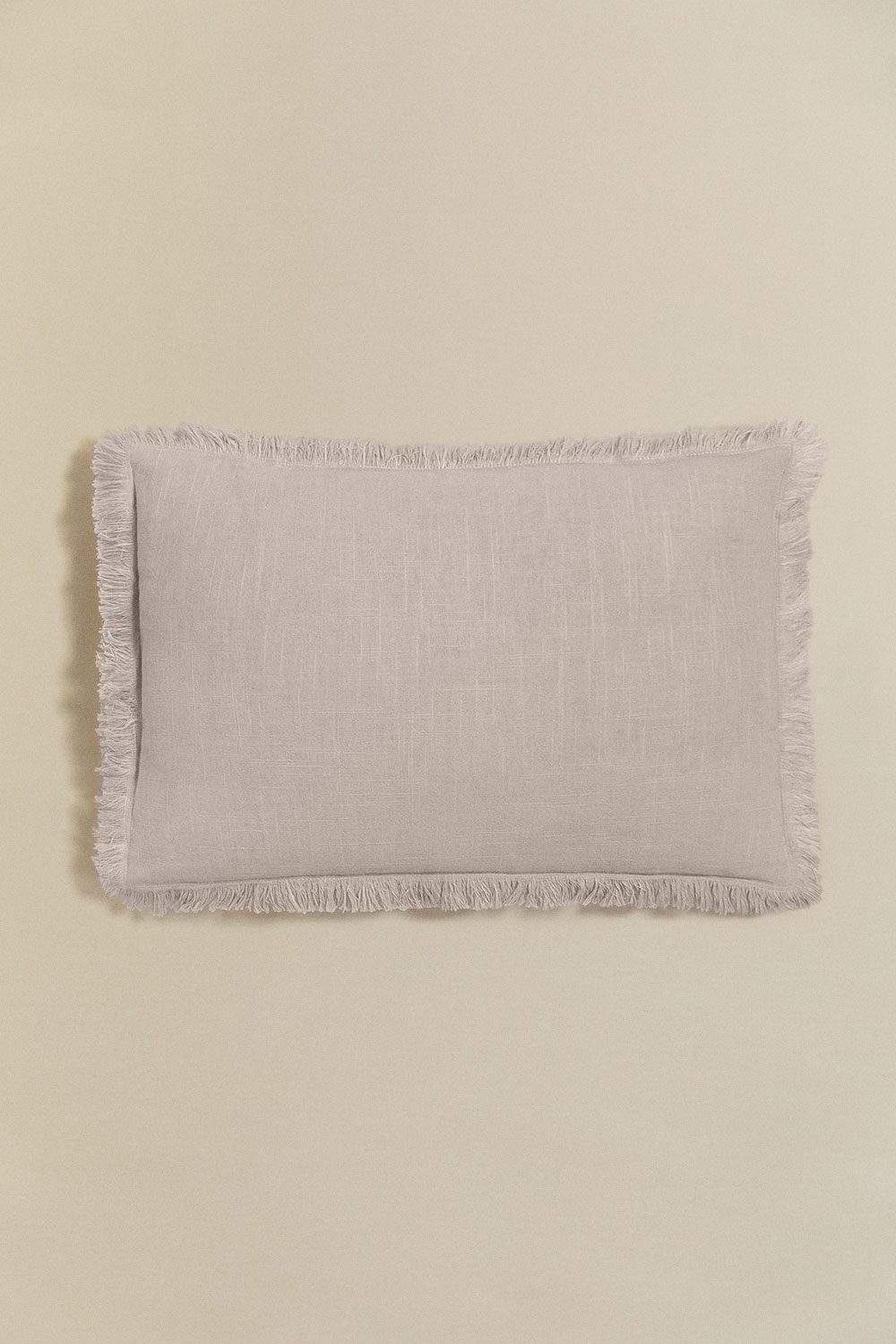 Cuscino Rettangolare Vivaraise Maia 30x50 Cm, Colore Tortora, Cotone Stonewashed Con Chiusura A Patta - 5