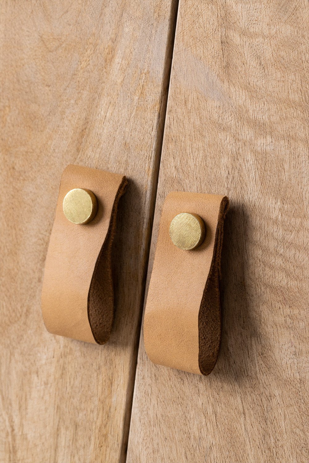Set di 2 pomelli in pelle Norvyng, immagine della galleria 1