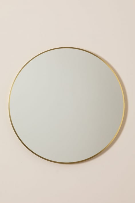 Specchio da parete rotondo in metallo Siloh Gold