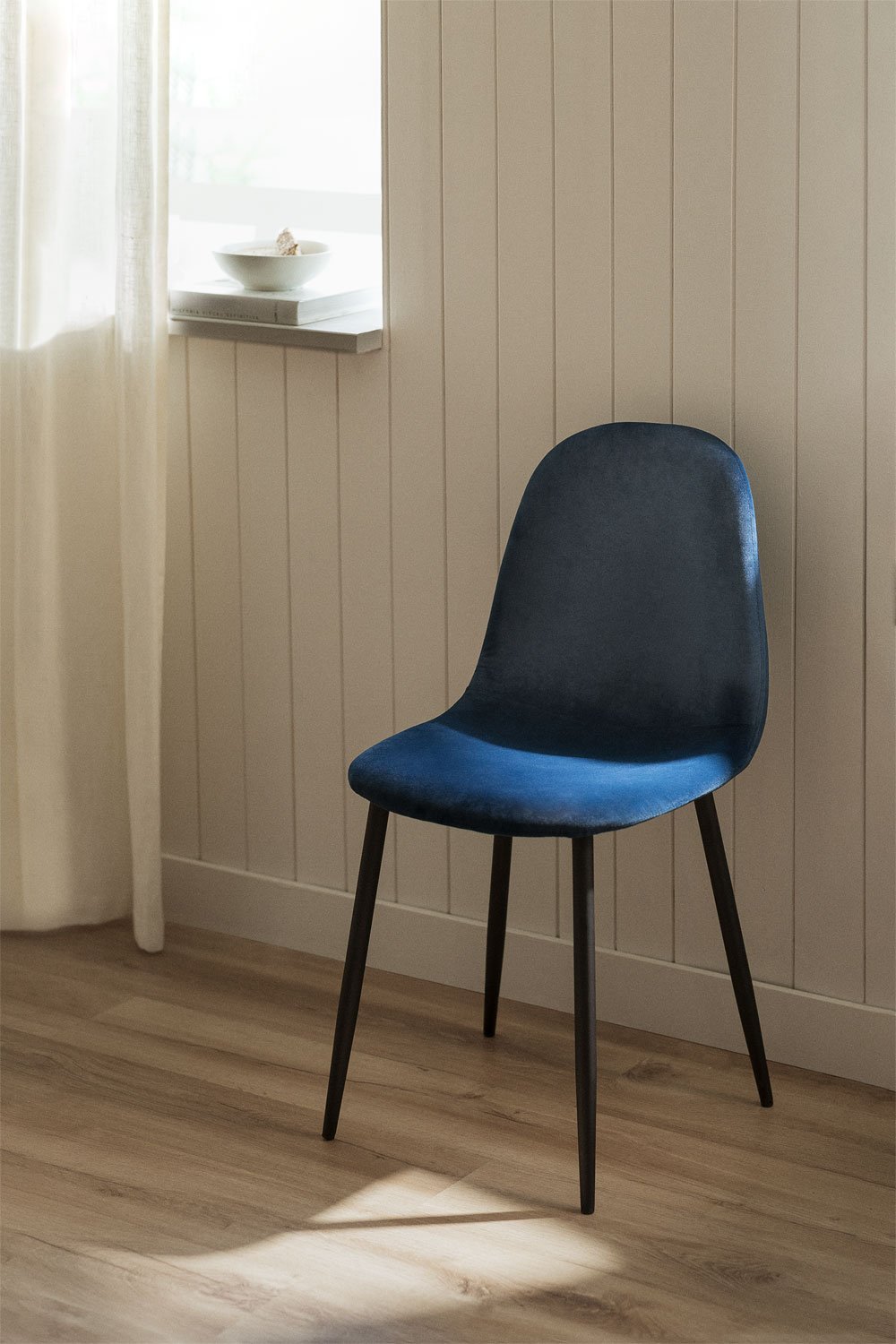Confezione da 4 sedie da pranzo in velluto Glamm, immagine della galleria 1