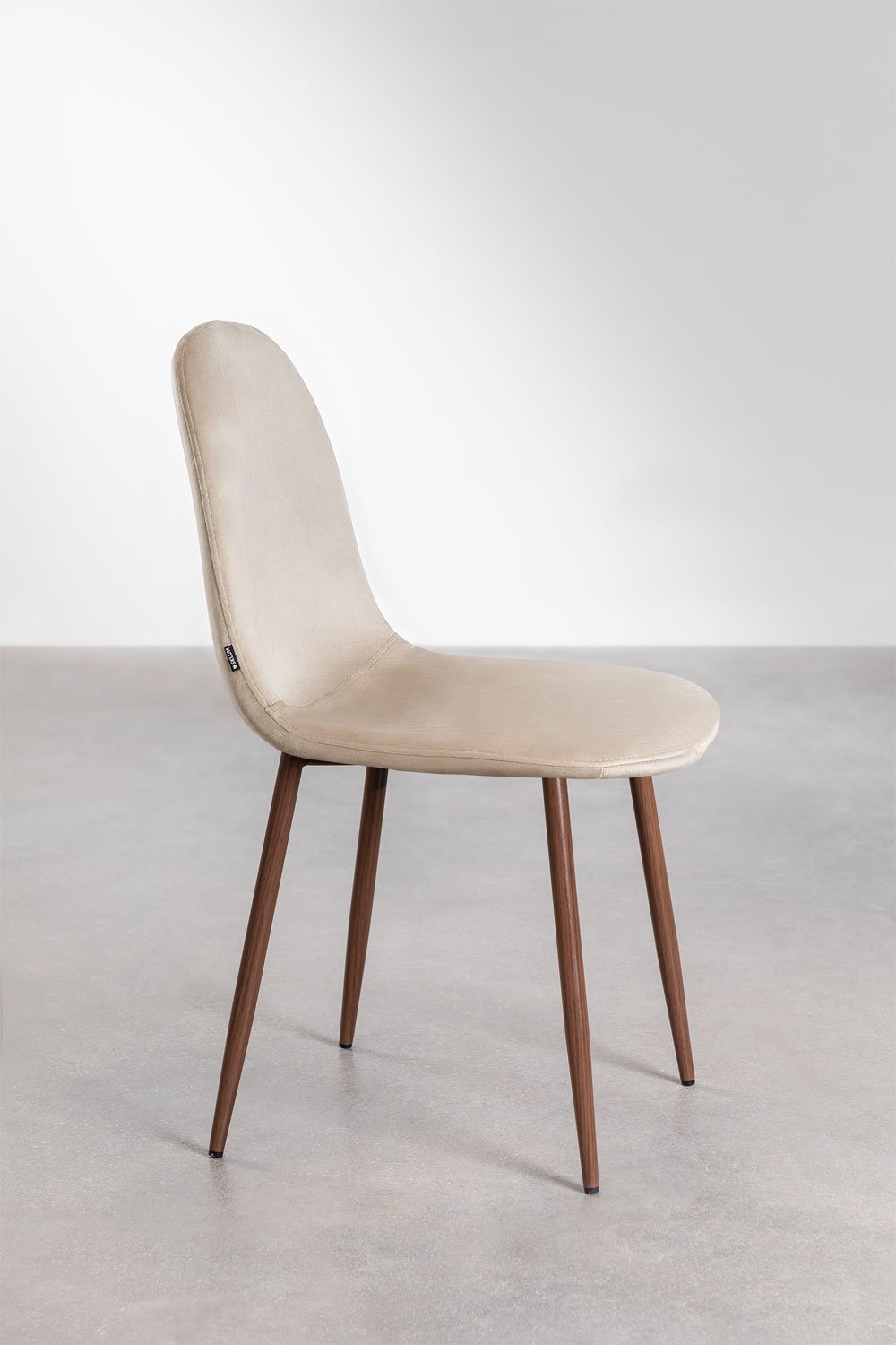 Confezione da 4 sedie da pranzo in velluto Glamm, immagine della galleria 3