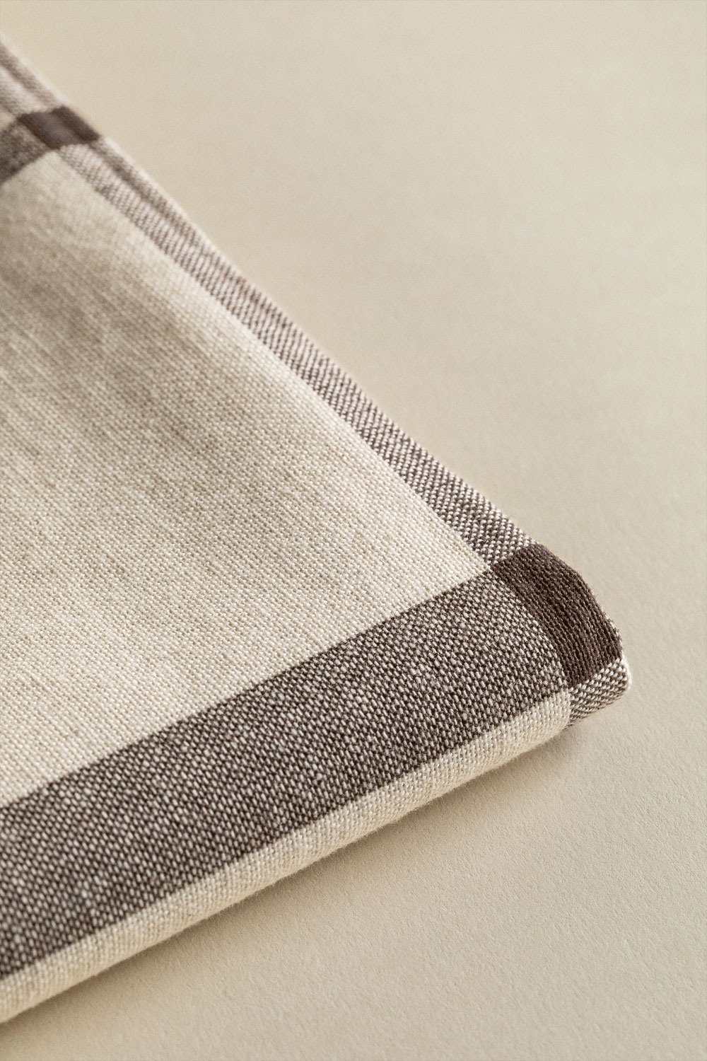NELLY Set 10 Tovaglioli In Cotone A Quadretti Normand - 50x50 Cm, 180g/m², Lavabili A 60°, Certificati Oeko-Tex