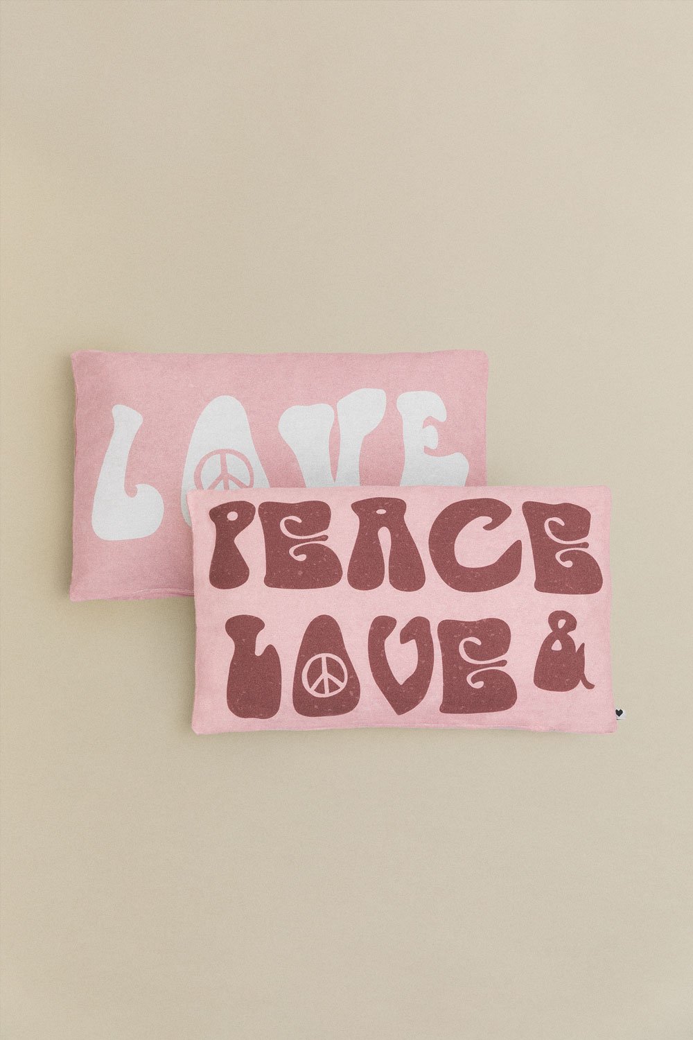 Federa rettangolare in cotone (30x50 cm) Peace & Love