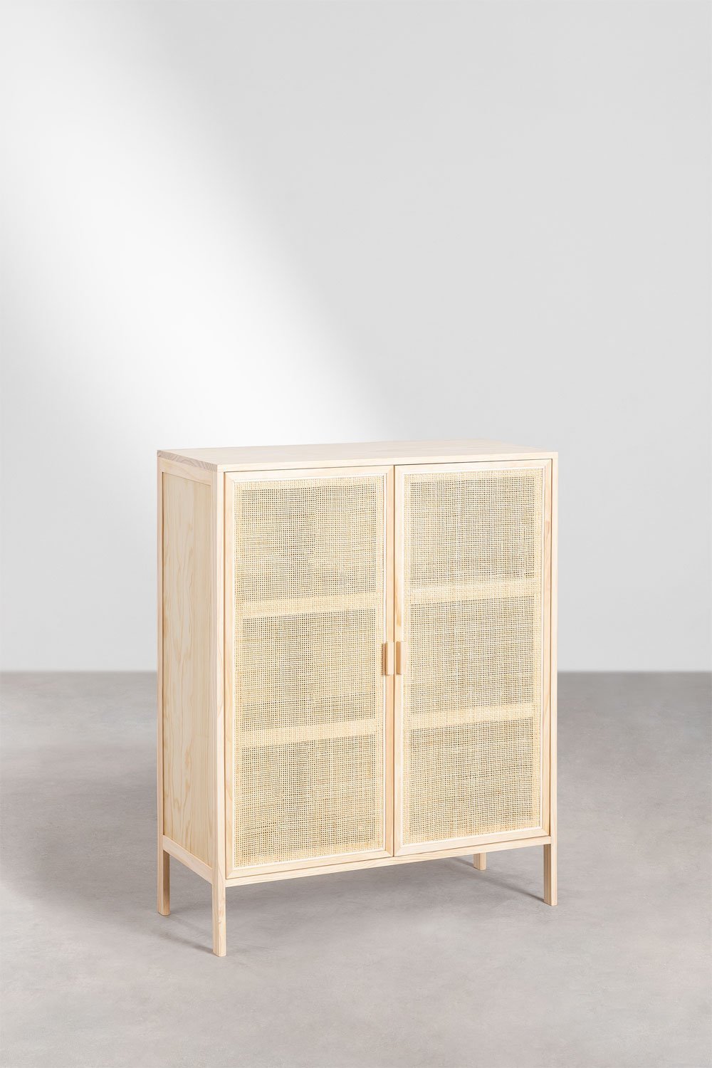 Credenza a 2 Ante in Rattan e Legno Reyna, immagine della galleria 4