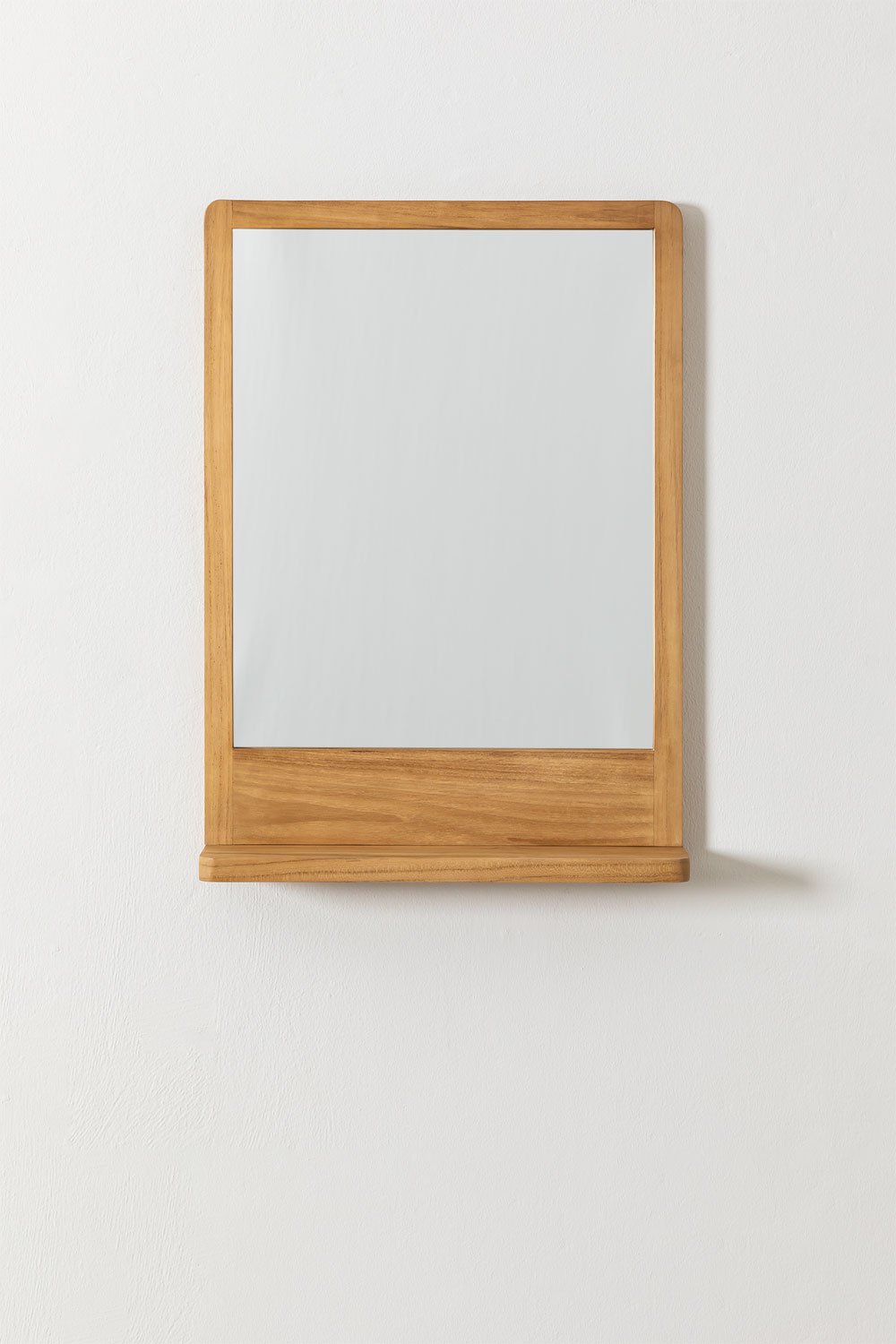 Specchio da parete con mensola in legno di teak (50x70 cm) Mazure , immagine della galleria 2