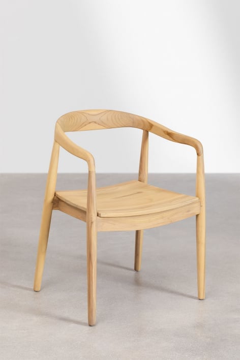 Confezione da 4 sedie da pranzo Alizee in legno di teak con braccioli