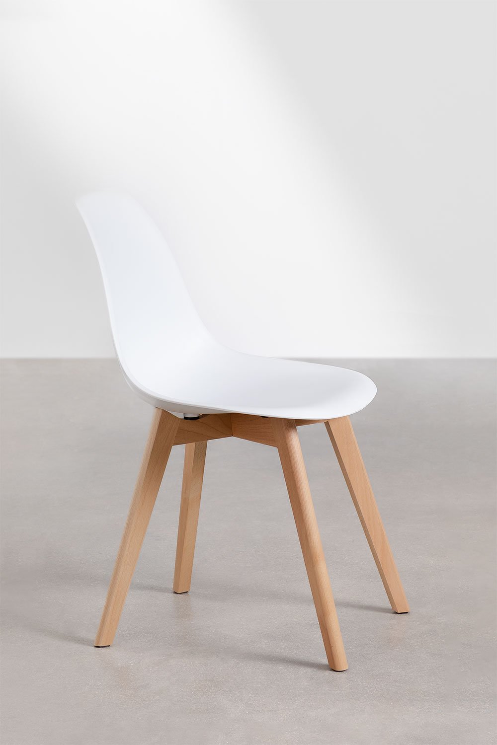 Pacco di 4 sedie da pranzo in polipropilene e legno di faggio Scand Nordic, immagine della galleria 4