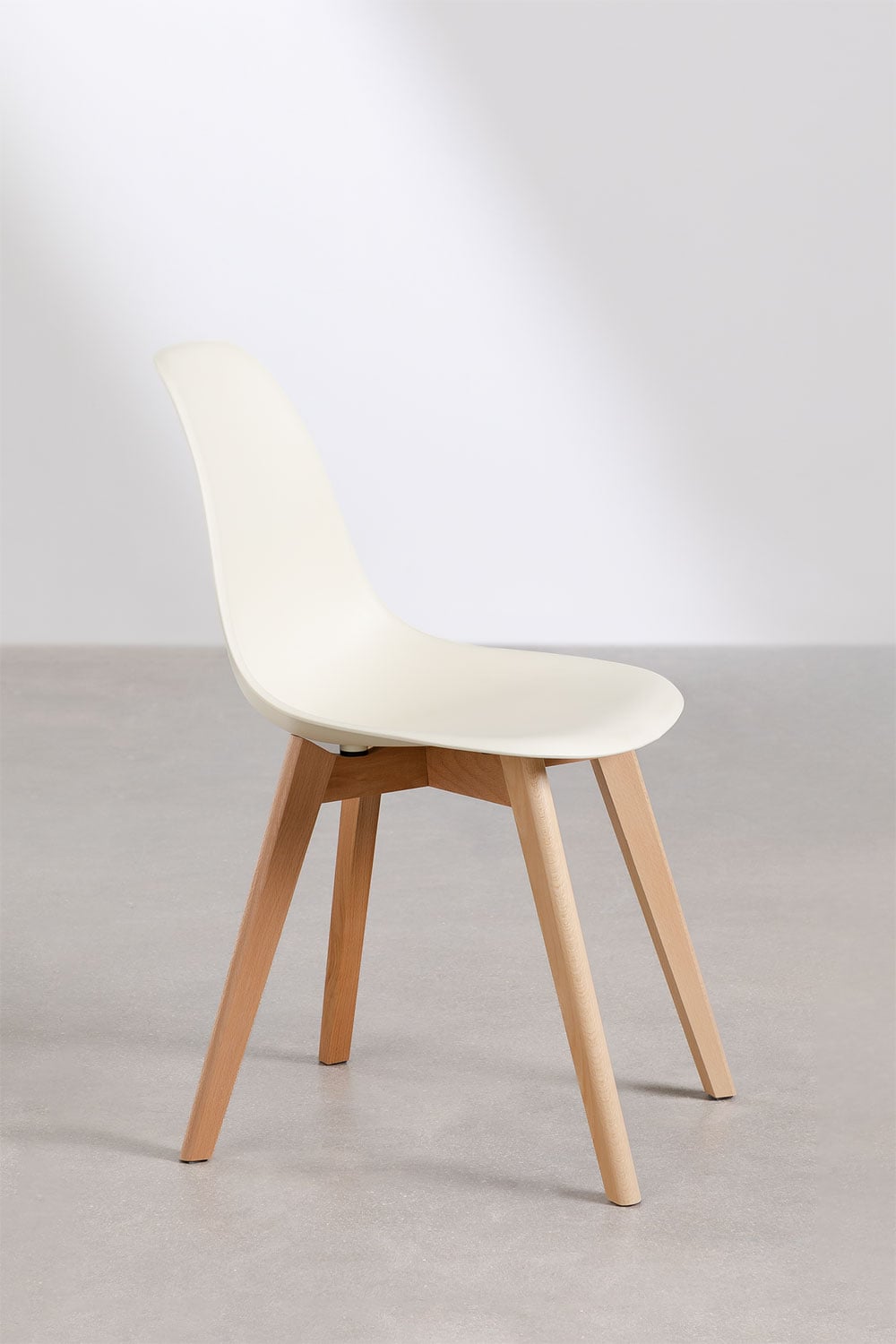 Pacco di 4 sedie da pranzo in polipropilene e legno di faggio Scand Nordic, immagine della galleria 4