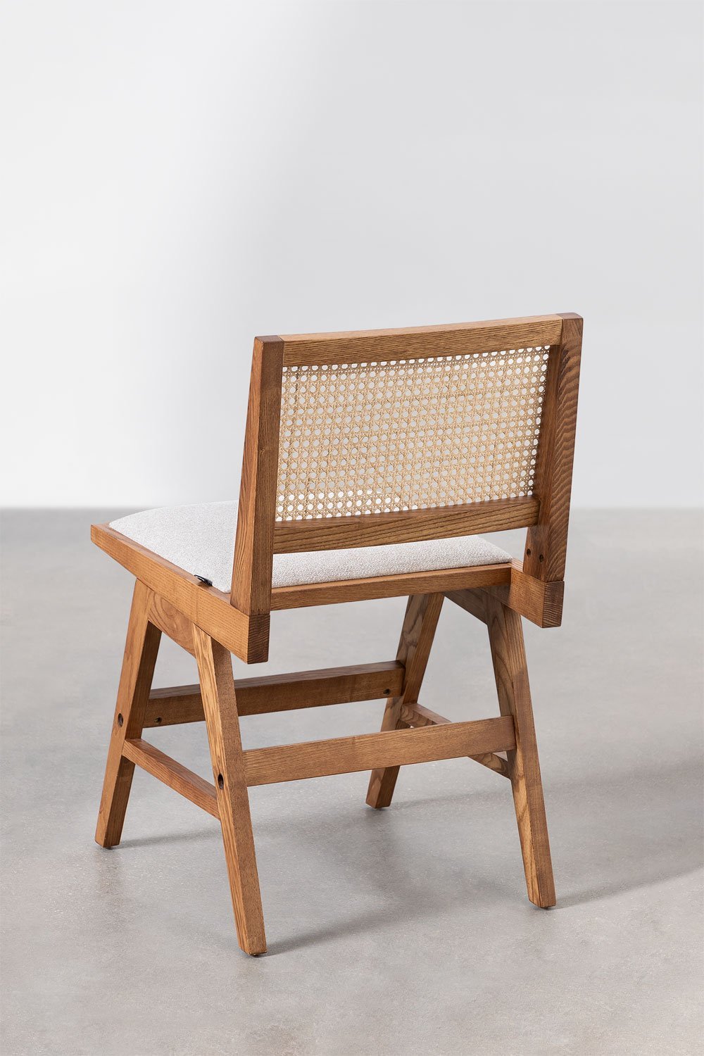 Confezione da 2 Sedie da Pranzo in Frassino e Rattan Rivestite Lali, immagine della galleria 4