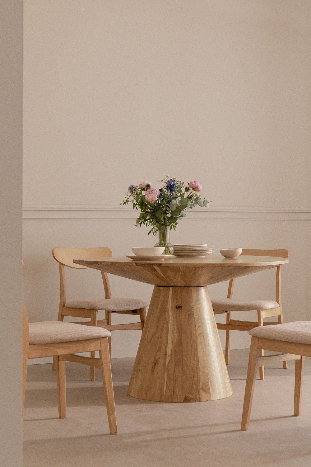Tavolo da pranzo rotondo in legno di acacia (Ø120 cm) Weymar, immagine della galleria 1