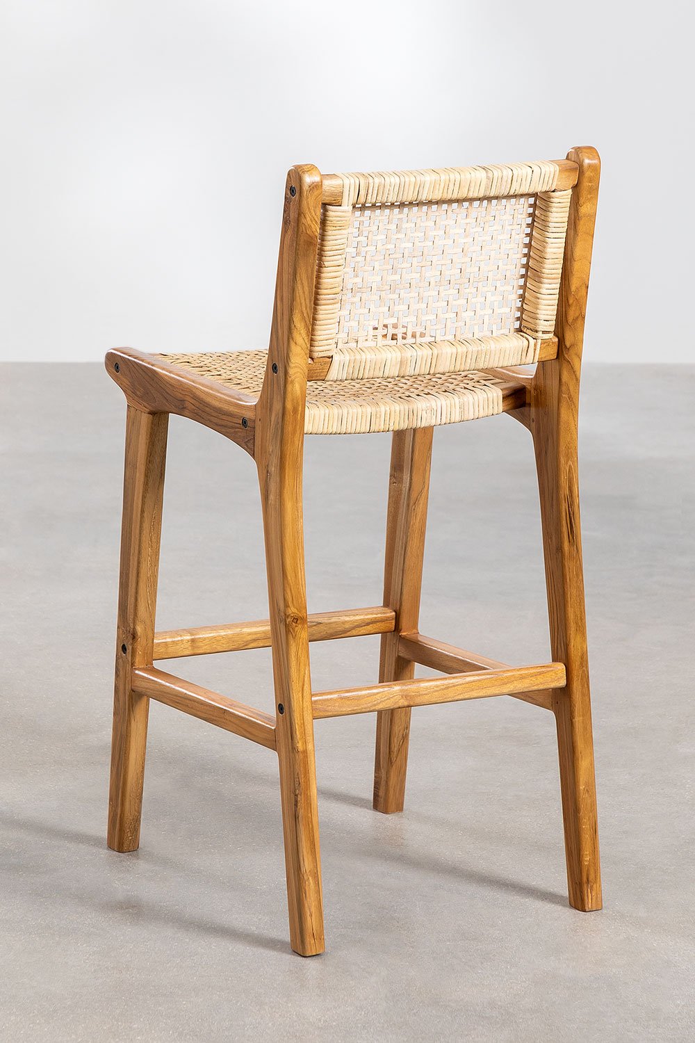 Sgabello da giardino alto 60 cm in legno di teak Catua, immagine della galleria 4