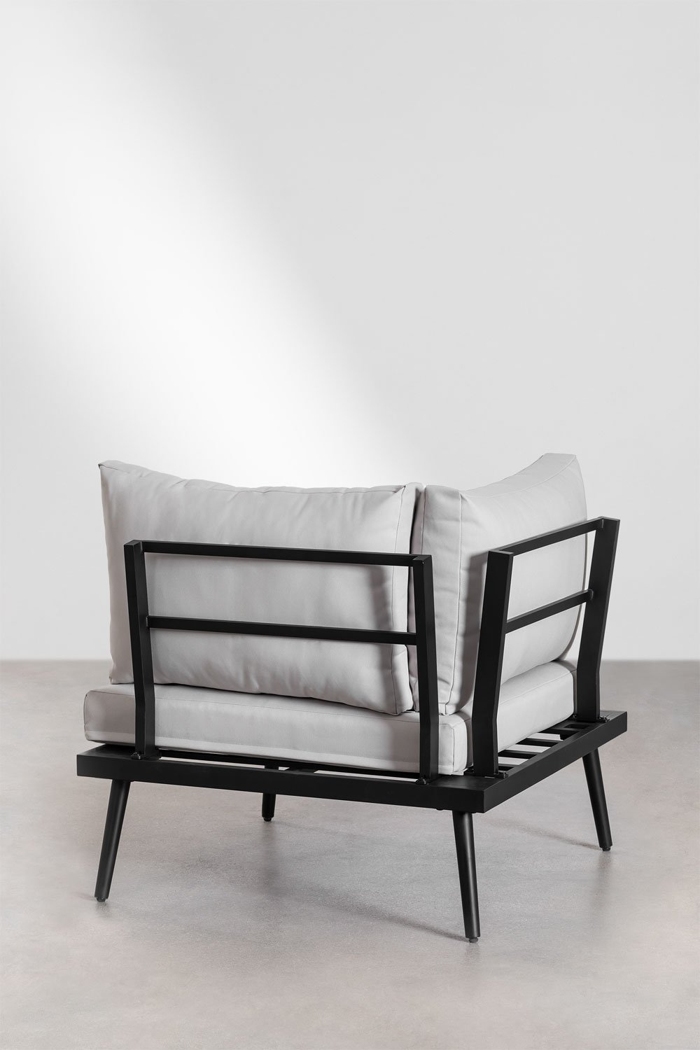 Set da giardino con divano angolare 4 posti e tavolino in alluminio e legno di acacia Kalen     , immagine della galleria 7