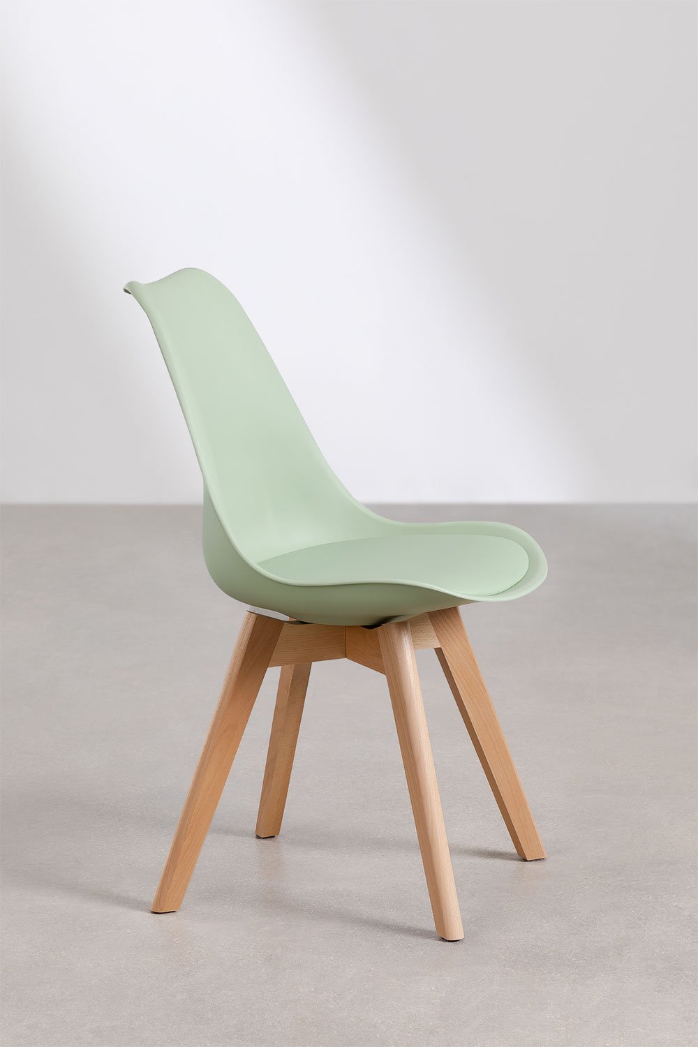 Sedia da pranzo in polipropilene e legno di faggio Nordic, immagine della galleria 3