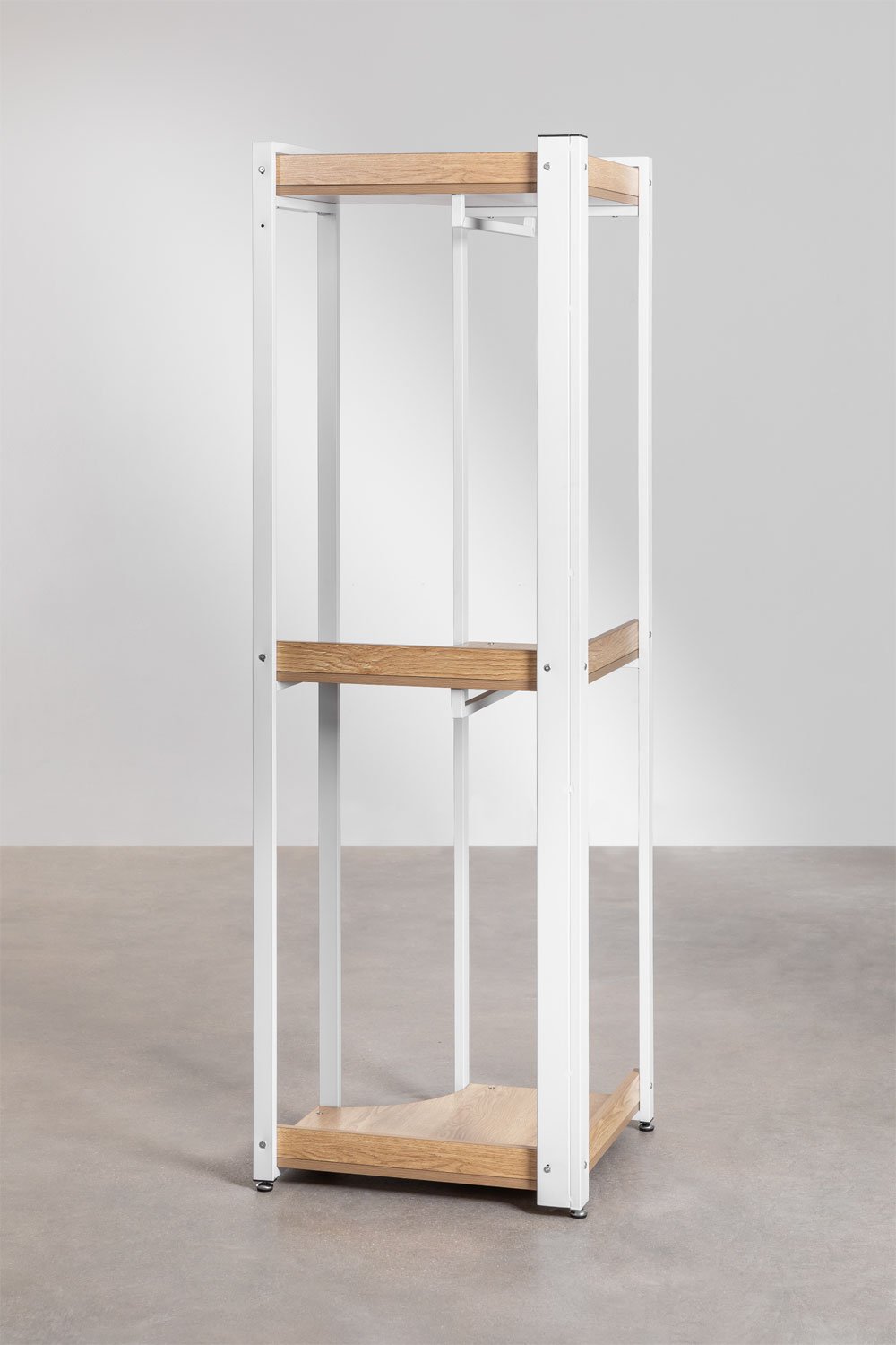 Armadio Aperto Angolare in Acciaio e Legno Ariaster, immagine della galleria 5