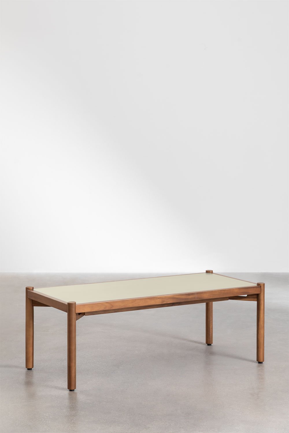 Tavolino da giardino in cemento e legno di acacia Gamila, immagine della galleria 1