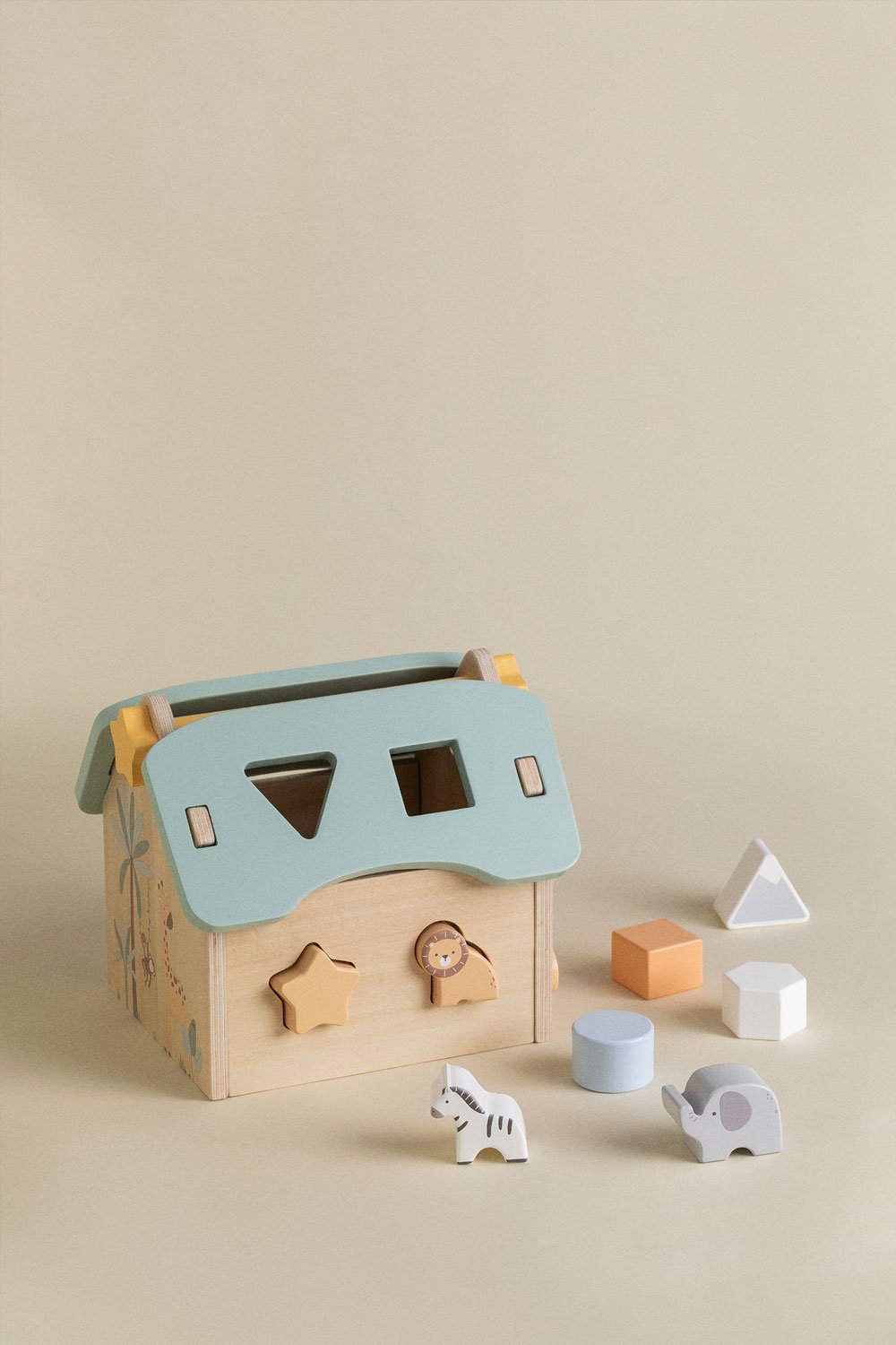 Casetta in legno per bambini Grady con pezzi ad incastro, immagine della galleria 1