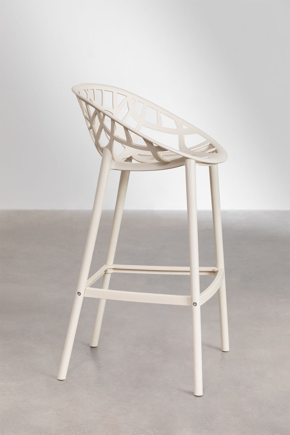 Pack di 2 sgabelli alti da giardino 75 cm in polipropilene beige tapioca Ores, immagine della galleria 2