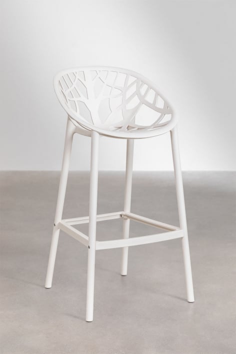 Pack di 4 sgabelli alti 75 cm in polipropilene bianco gardenia Ores - Gardenia Bianco