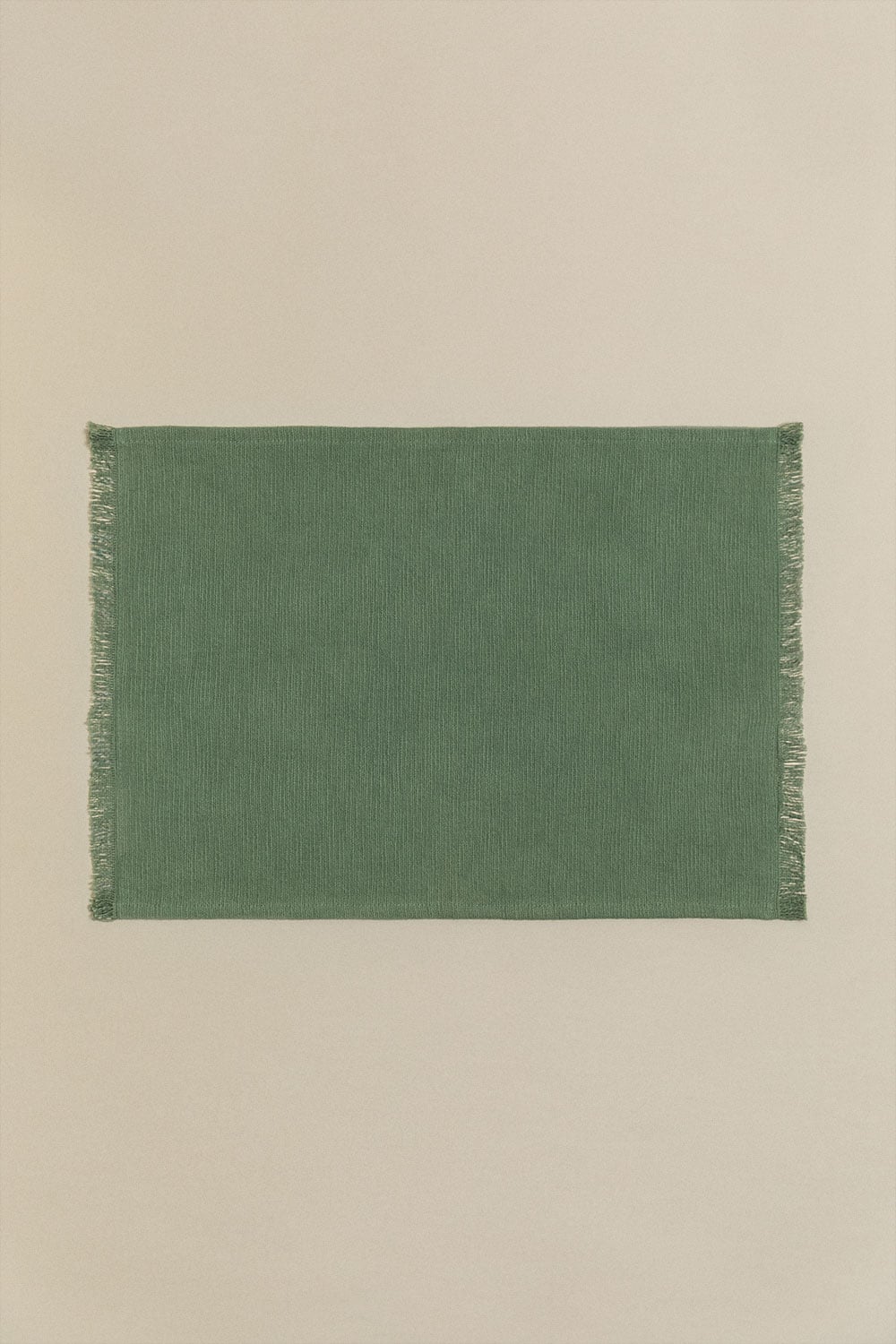 DII Set Di 6 Tovagliette Americane In Cotone 100% – 33x48 Cm, Colore Verde Scuro, A Costine, Lavabili