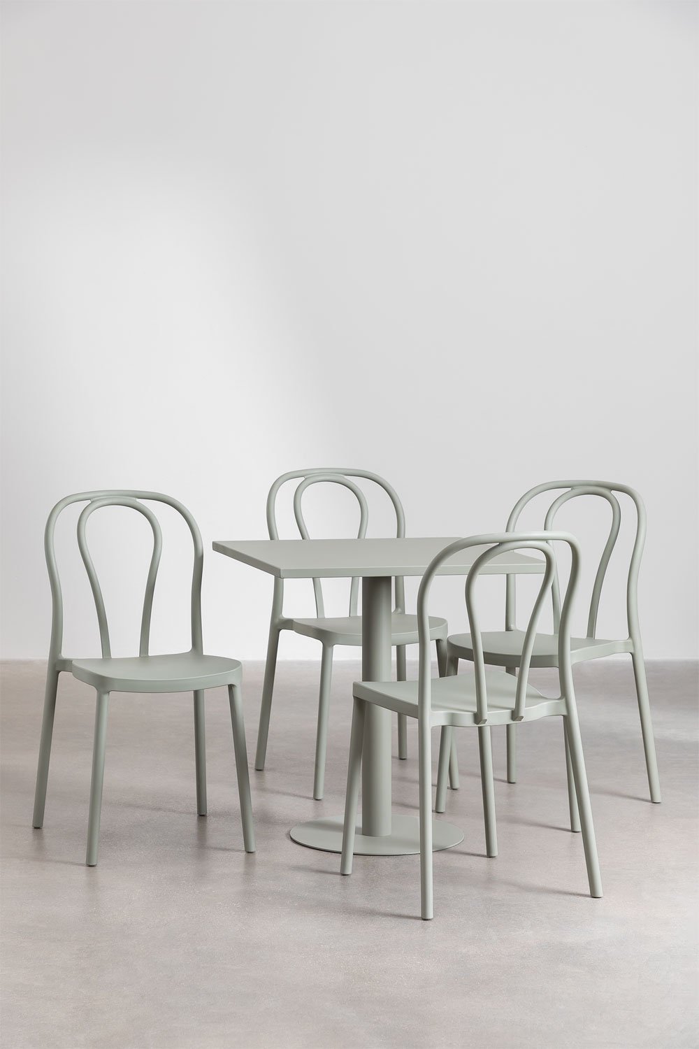 Set di Tavolo Quadrato 70x70 cm e 4 Sedie da Giardino Mizzi, immagine della galleria 1