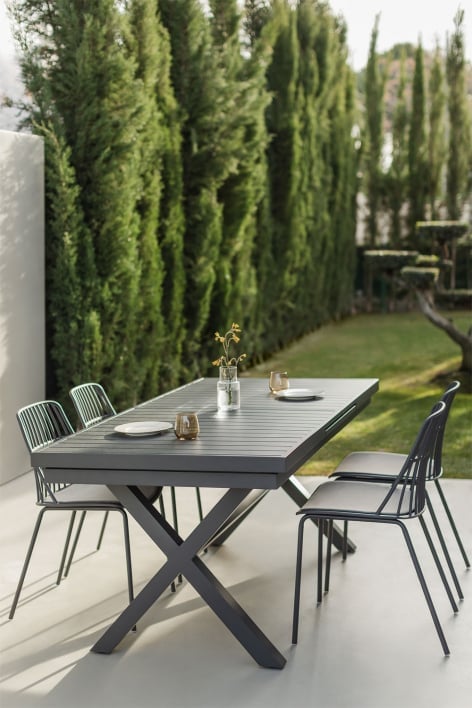 Tavolo pieghevole Elin in alluminio dogato da esterno per giardino e  veranda
