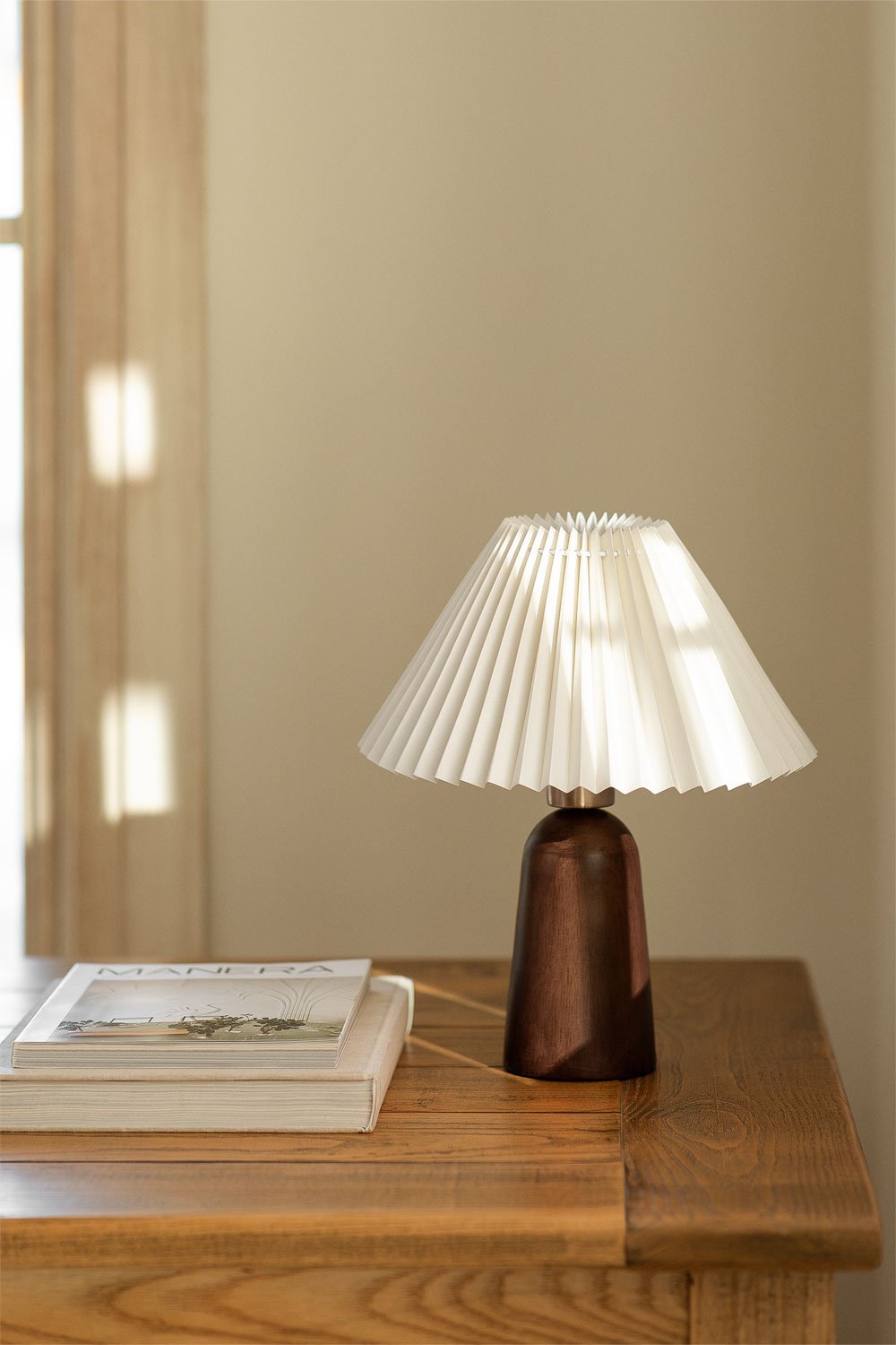 Lampada da tavolo Jeremaia in legno, immagine della galleria 1