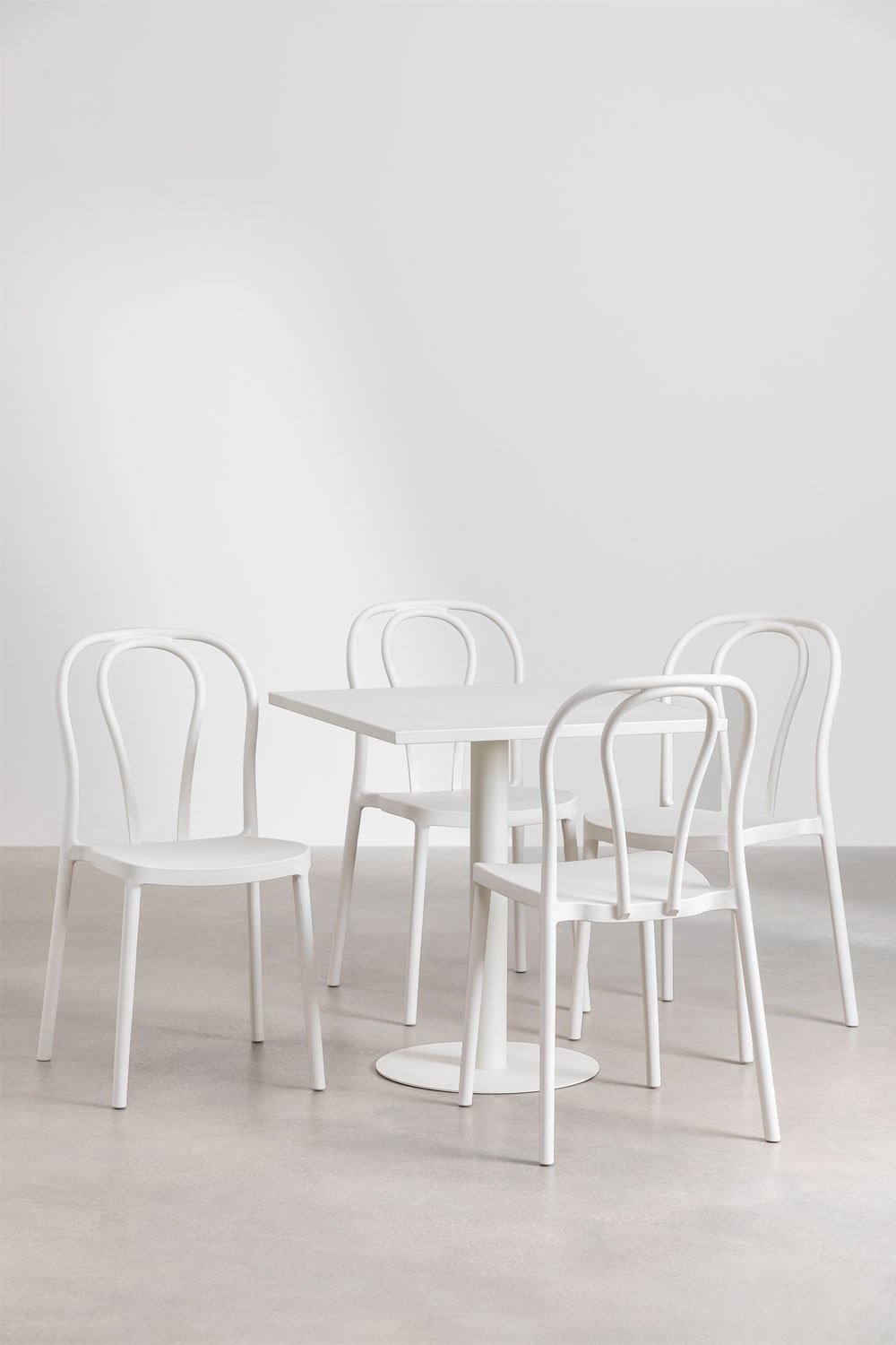 Set di Tavolo Quadrato 70x70 cm e 4 Sedie da Giardino Mizzi, immagine della galleria 1