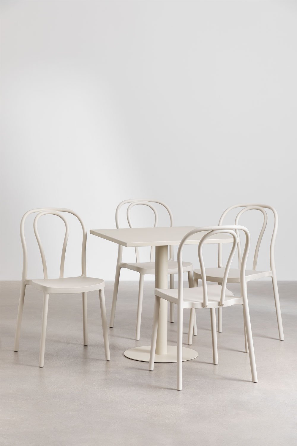 Set di Tavolo Quadrato 70x70 cm e 4 Sedie da Giardino Mizzi, immagine della galleria 1