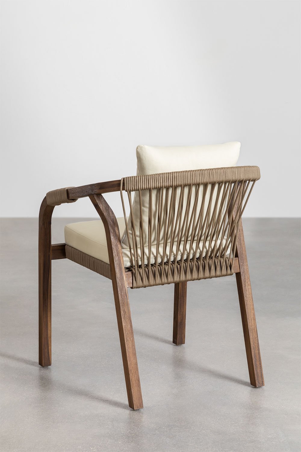 Set di 4 sedie da giardino con braccioli in legno di acacia Dubai, immagine della galleria 5