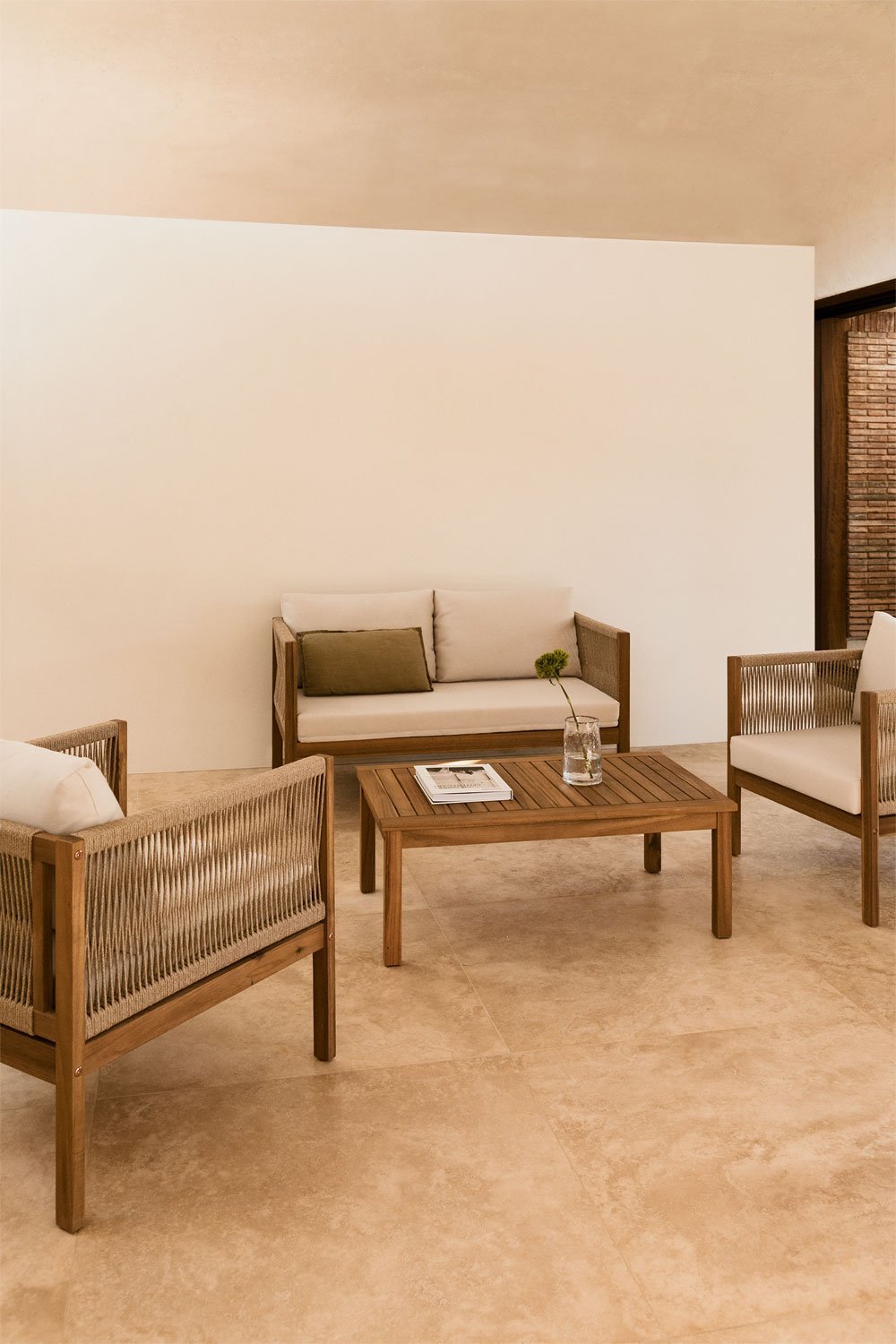 Set da soggiorno in legno di acacia Branson, immagine della galleria 1