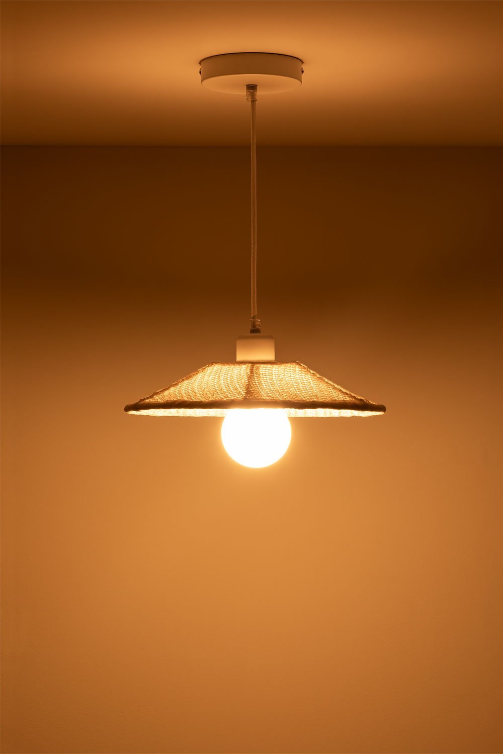 Lampada da soffitto Massina in lino, immagine della galleria 2