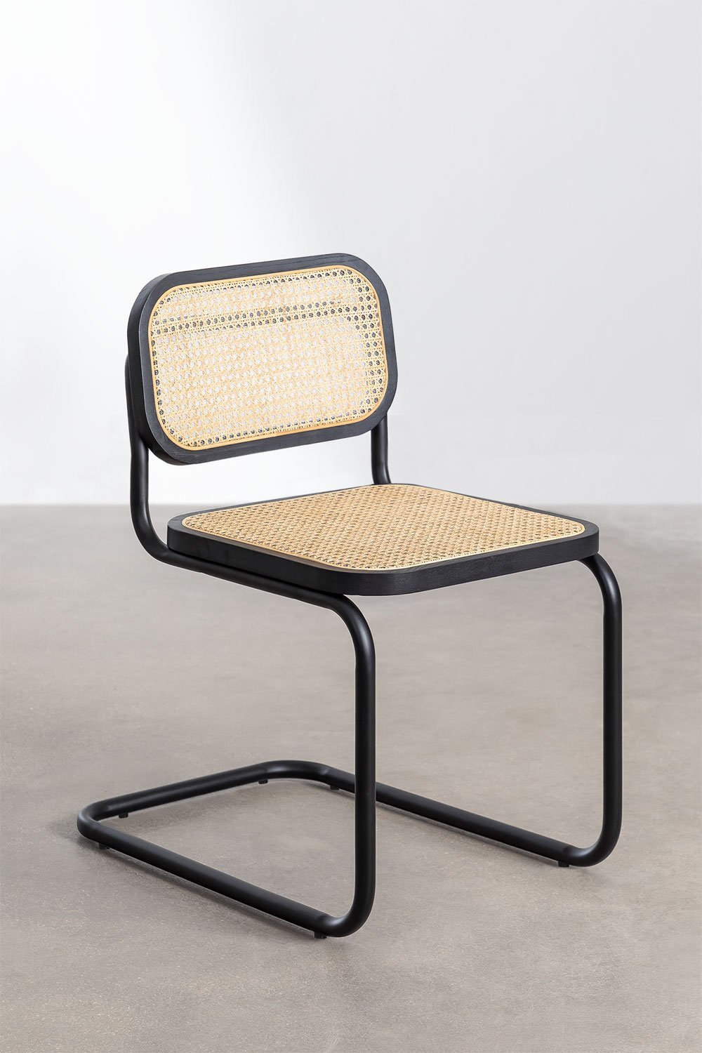 Confezione da 2 sedie da pranzo in rattan nero Tento   , immagine della galleria 3