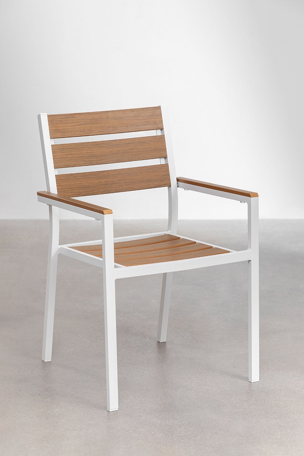 Pack da 2 sedie da giardino impilabili con braccioli Saura, immagine della galleria 1