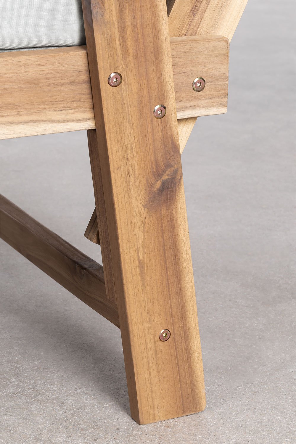 Divano da giardino a 3 posti regolabile in legno di acacia Guille, immagine della galleria 9