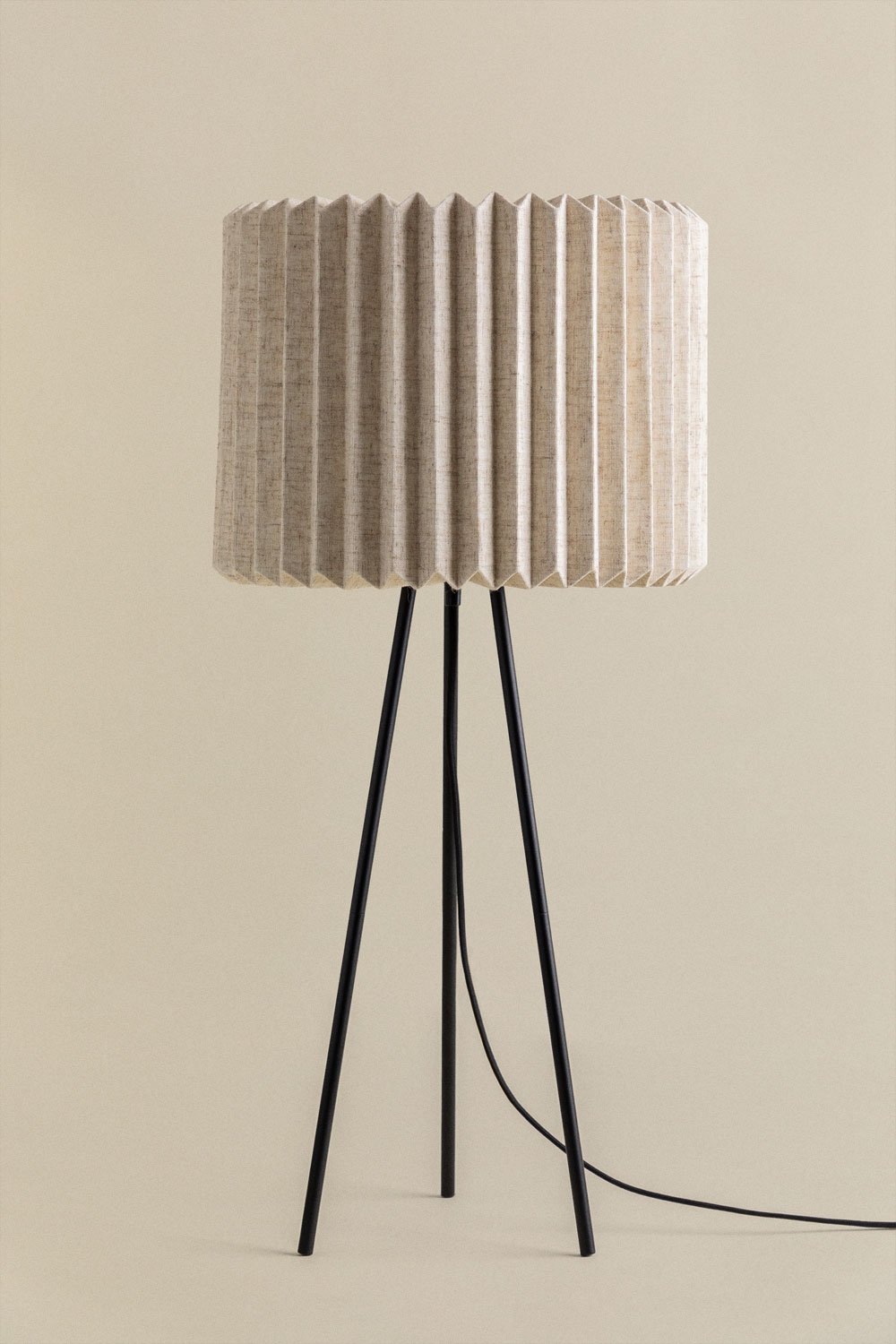 Lampada da tavolo Jankov in lino e metallo, immagine della galleria 2