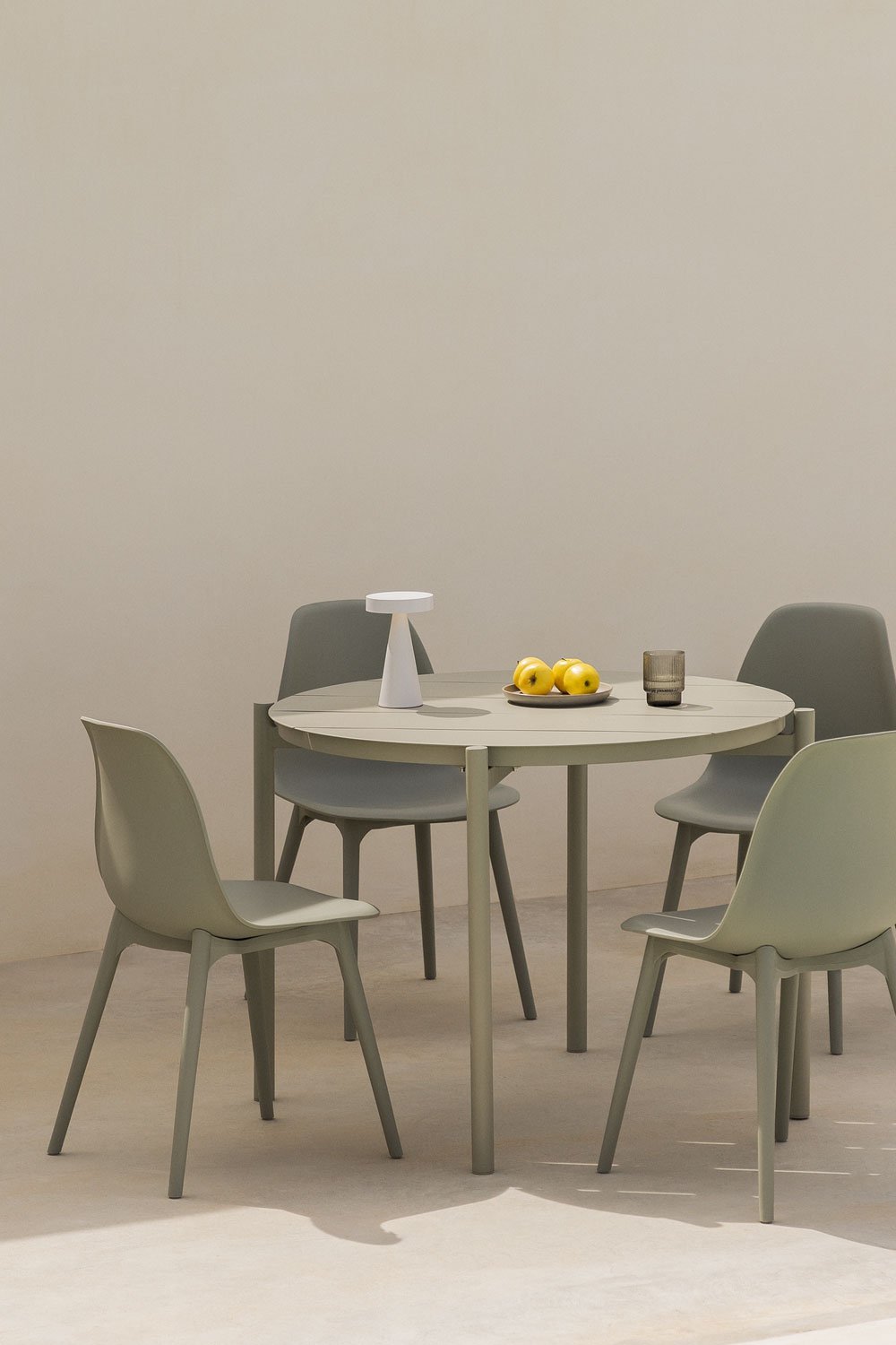 Tavolo da giardino rotondo in alluminio (Ø109 cm) Elton, immagine della galleria 1