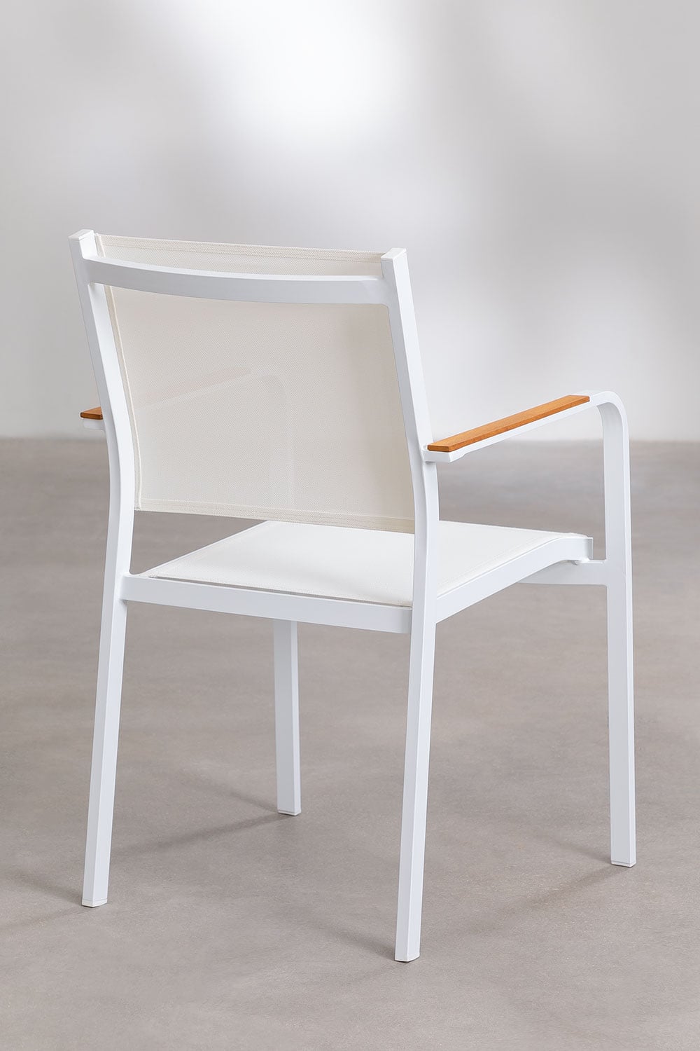 Set da tavolo rettangolare allungabile 180-240x100 cm Starmi e 4 sedie da giardino impilabili in alluminio Archer, immagine della galleria 7