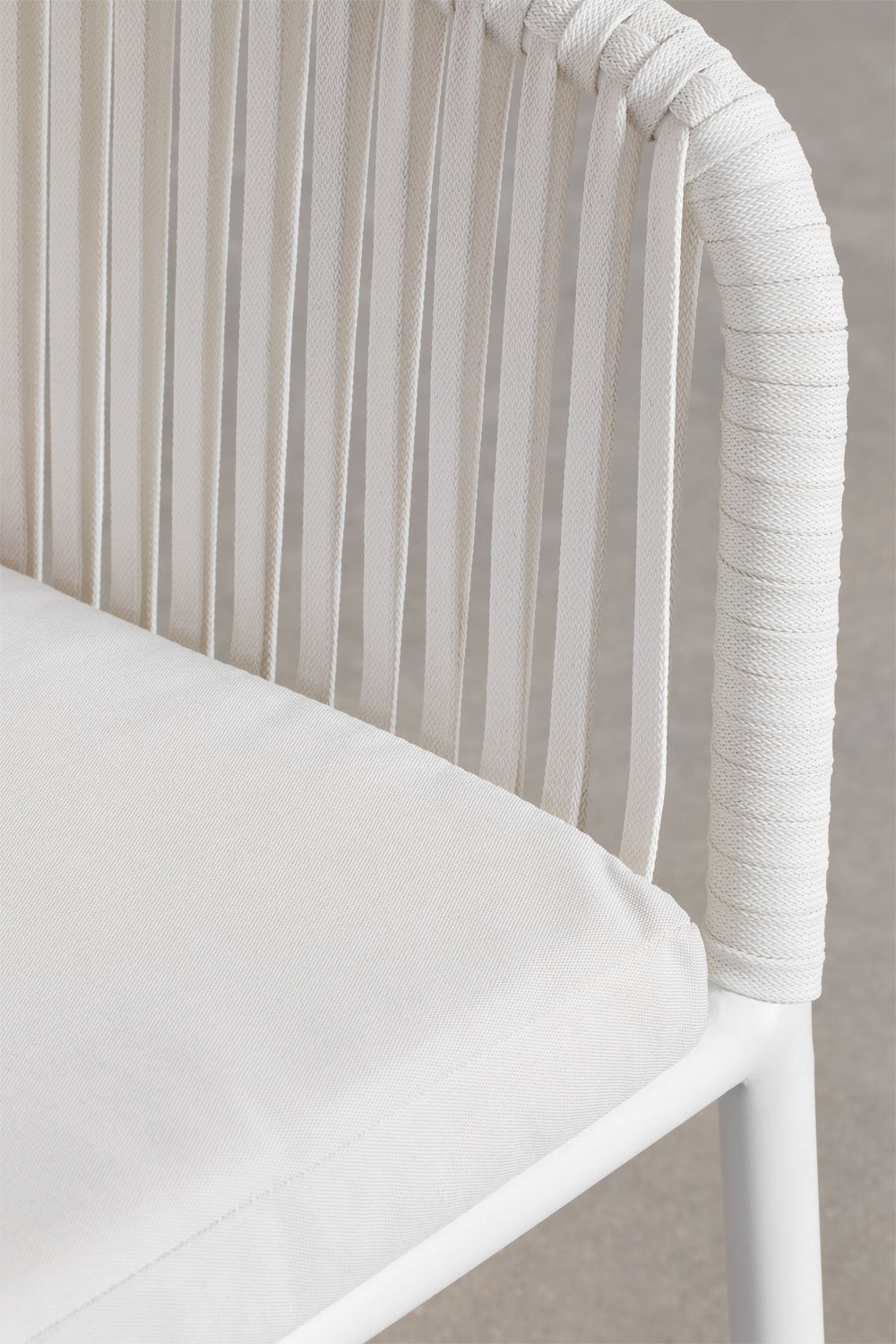 Confezione da 4 sedie da giardino Arhiza Classic con braccioli in alluminio e corda intrecciata, immagine della galleria 6