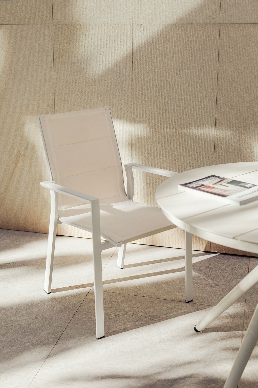 Confezione da 2 sedie da giardino impilabili in alluminio Karena, immagine della galleria 1