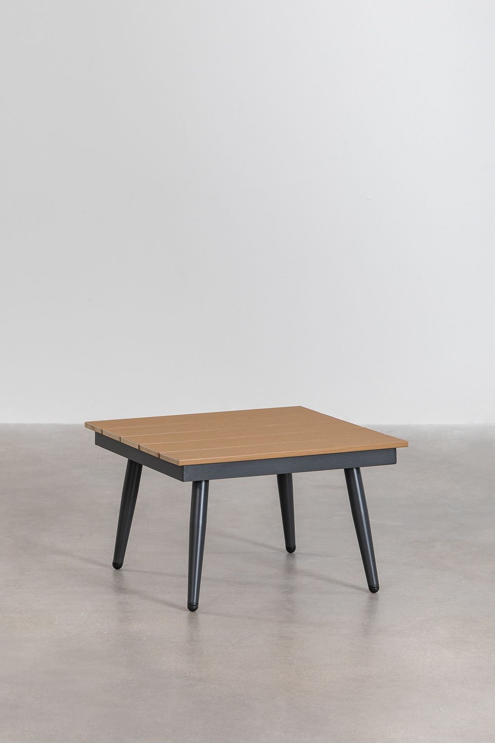 Set da giardino con divano angolare 4 posti e tavolino in alluminio e legno Nadi, immagine della galleria 9