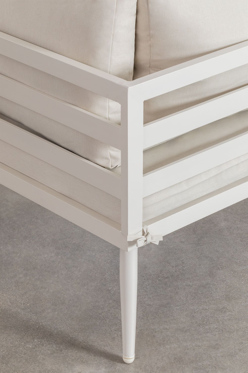 Set da giardino con divano angolare a 4 posti e tavolino in alluminio e legno Nadi, immagine della galleria 8