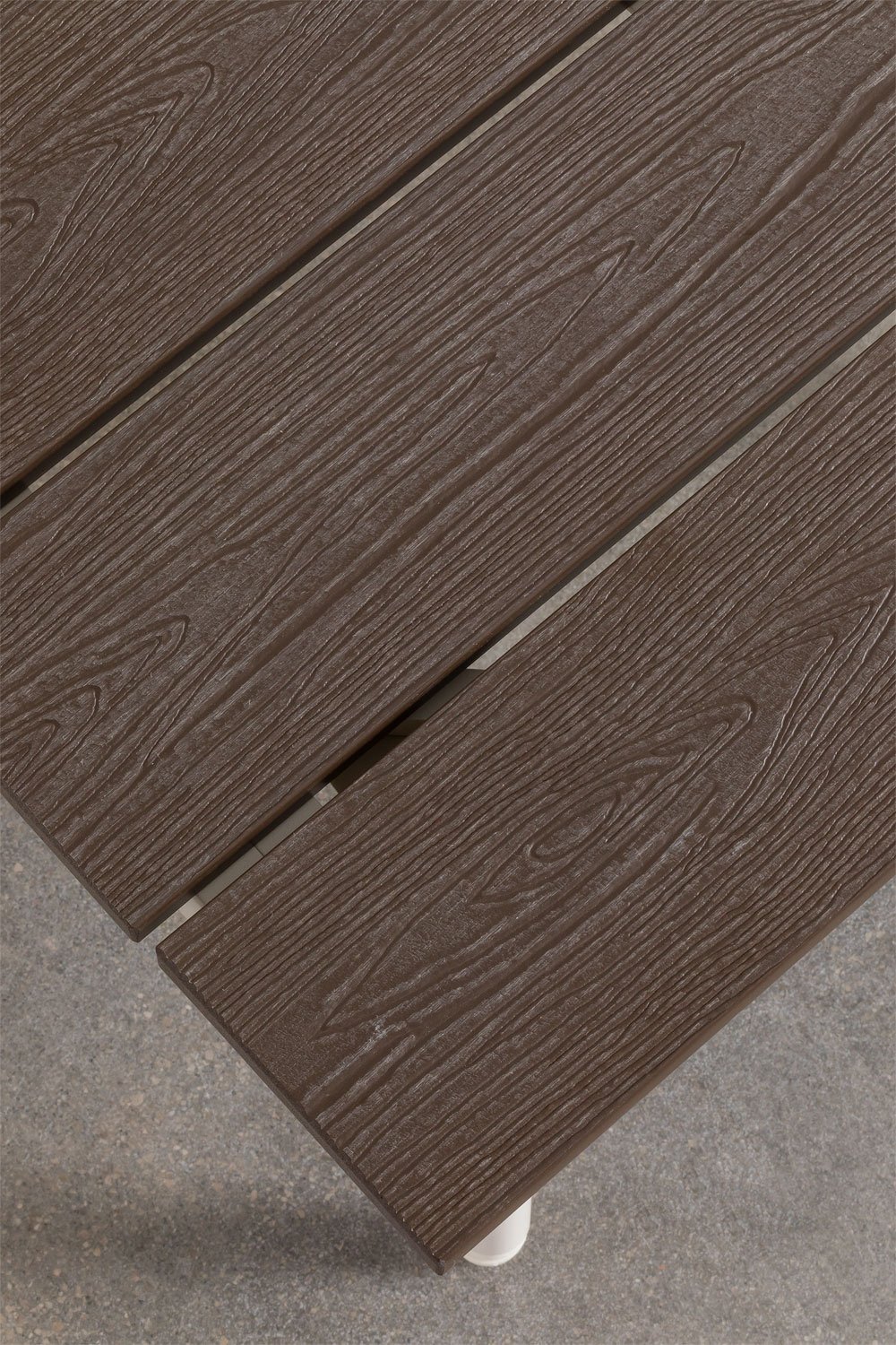 Set da giardino con divano angolare 4 posti e tavolino in alluminio e legno Nadi, immagine della galleria 10