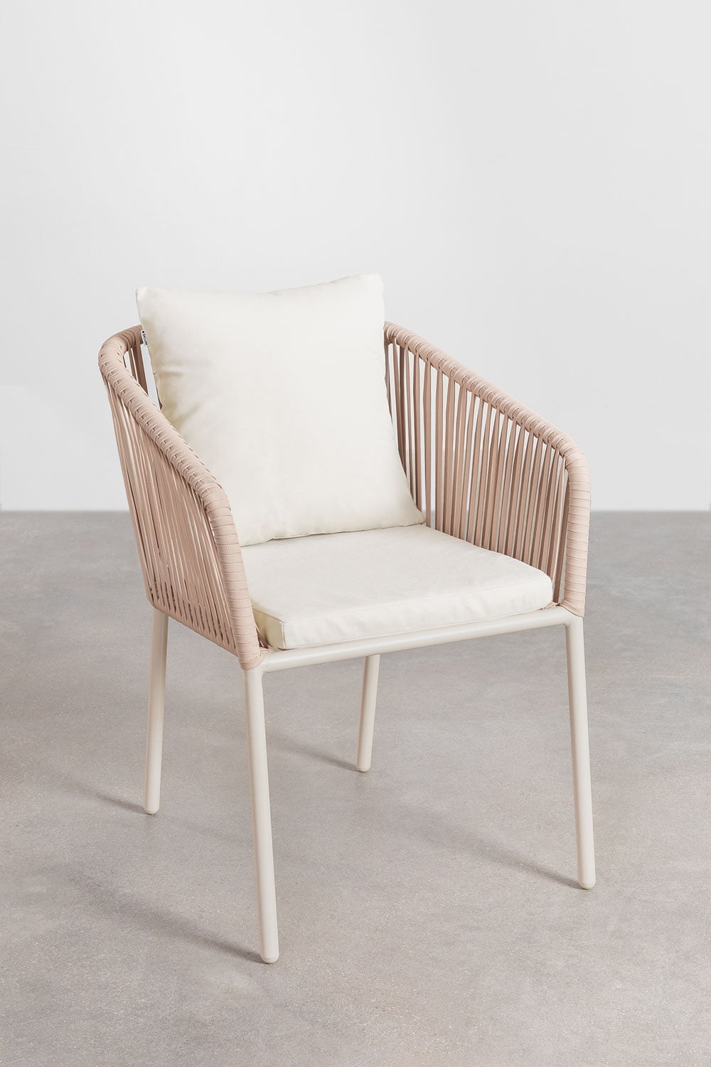 Set di 2 sedie da giardino con braccioli in corda intrecciata Arhiza Classic, immagine della galleria 3