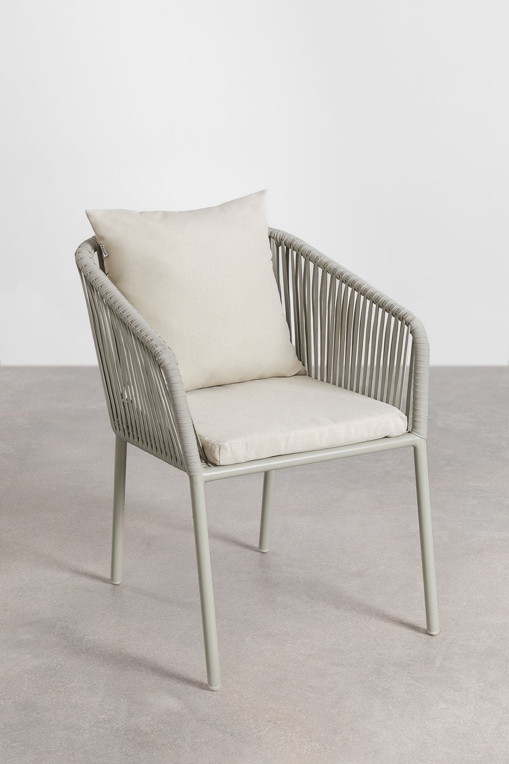 Set di 4 sedie da pranzo con braccioli in corda intrecciata Arhiza Classic, immagine della galleria 4